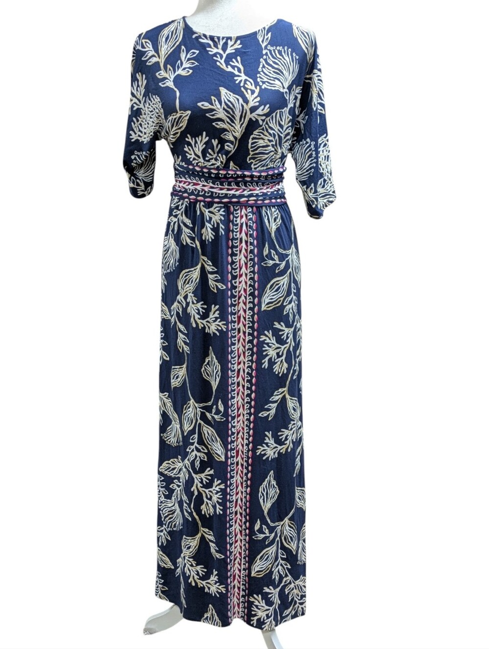 Lily Pulitzer Parigi Boat Neck Maxi Dress Low Tide Coastal Navy Size Small - Picture 2 of 11